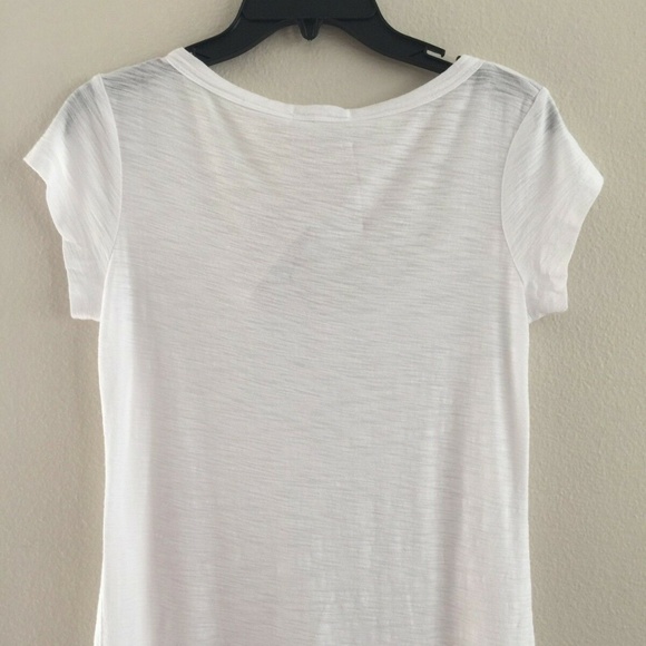 James Perse Deep Scoop Neck White T-Shirt - Picture 5 of 10